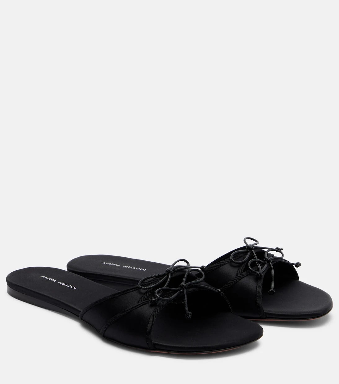 Amina Muaddi - Eleonora bow-detail satin sandals