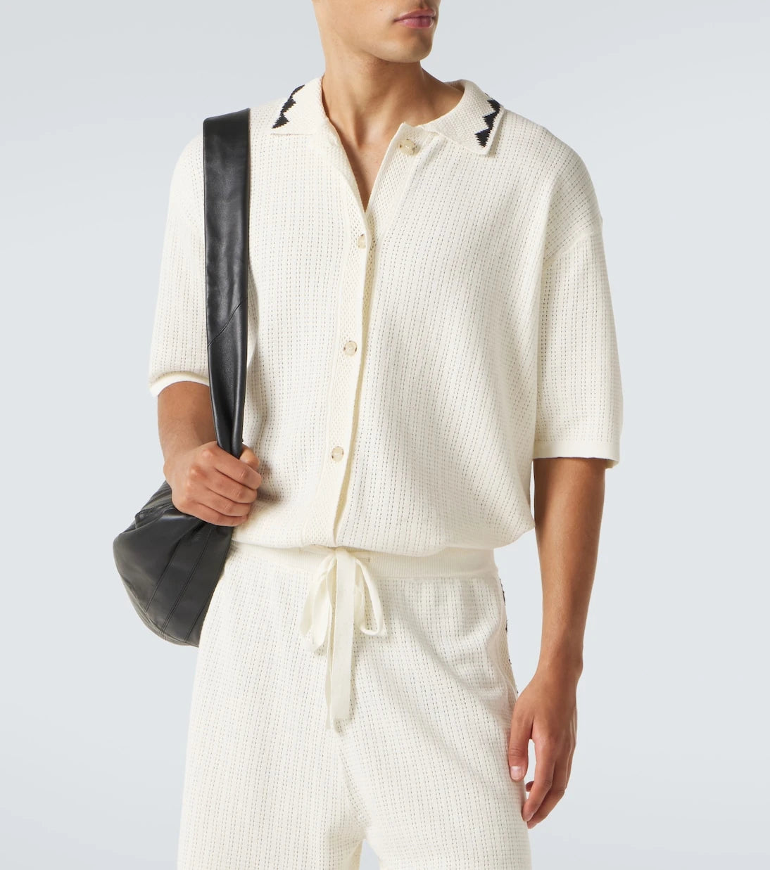 Commas - Embroidered crochet cotton-blend top