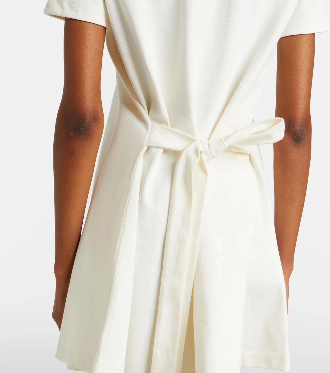 Miu Miu - Leather-trimmed cotton jersey minidress