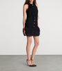 Balmain Black Cotton-Blend Lace and Feather Mini Dress