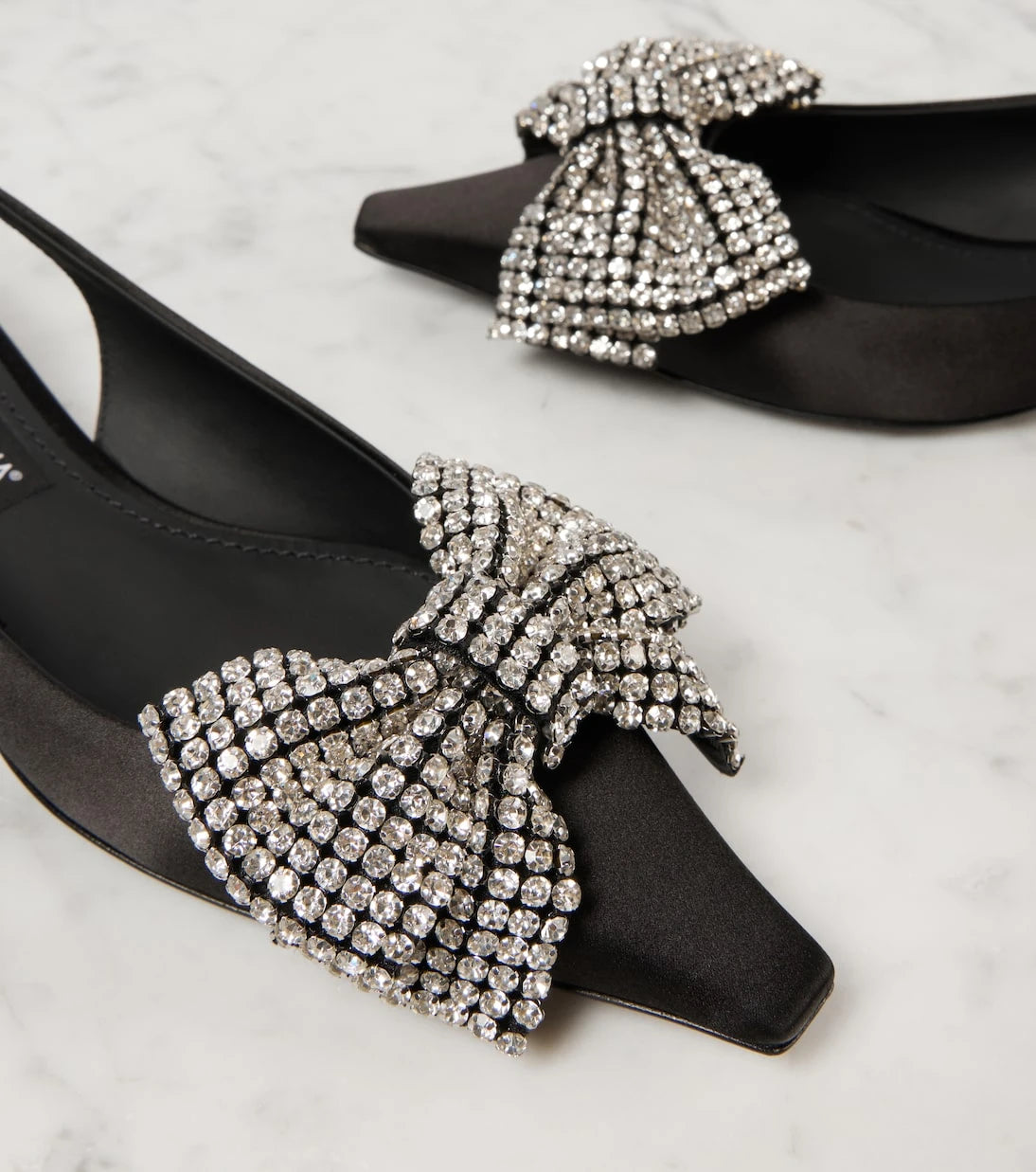 Dolce&Gabbana - Embellished satin slingback pumps