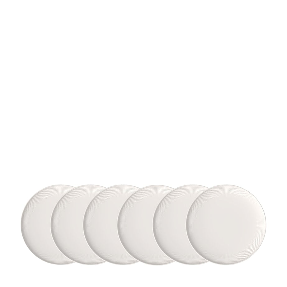 Set of 6 Porcelain Afina Flat Plates (27cm)