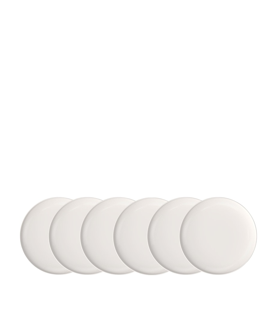 Set of 6 Porcelain Afina Flat Plates (27cm)