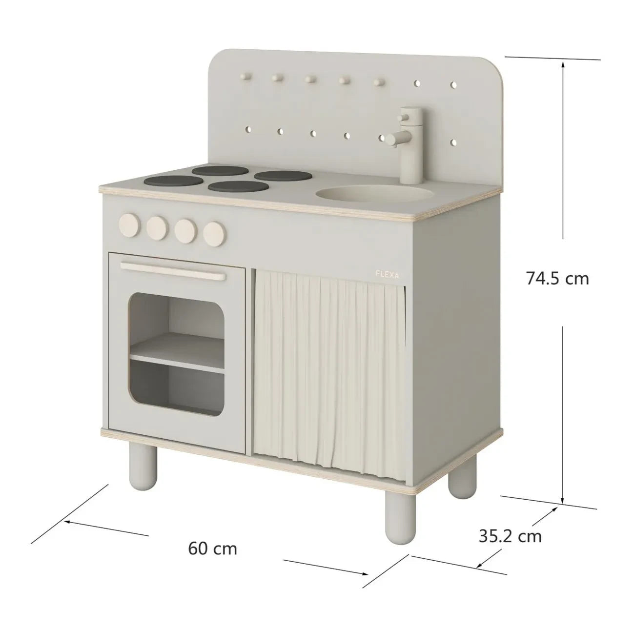 Flexa - Wooden Play Kitchen | Light grey