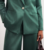 Alice+Olivia Green Satin Silas Blazer