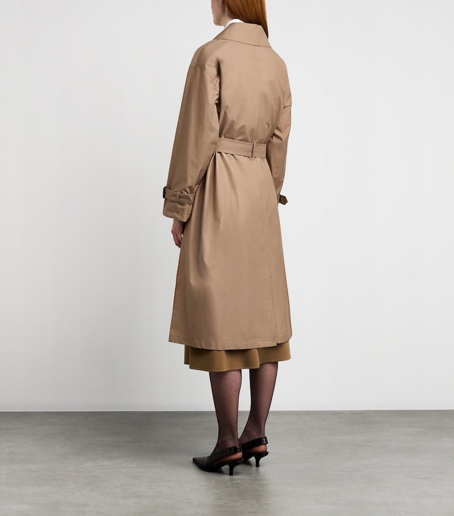 Max Mara Beige Water-Repellent Cotton Twill Trench Coat