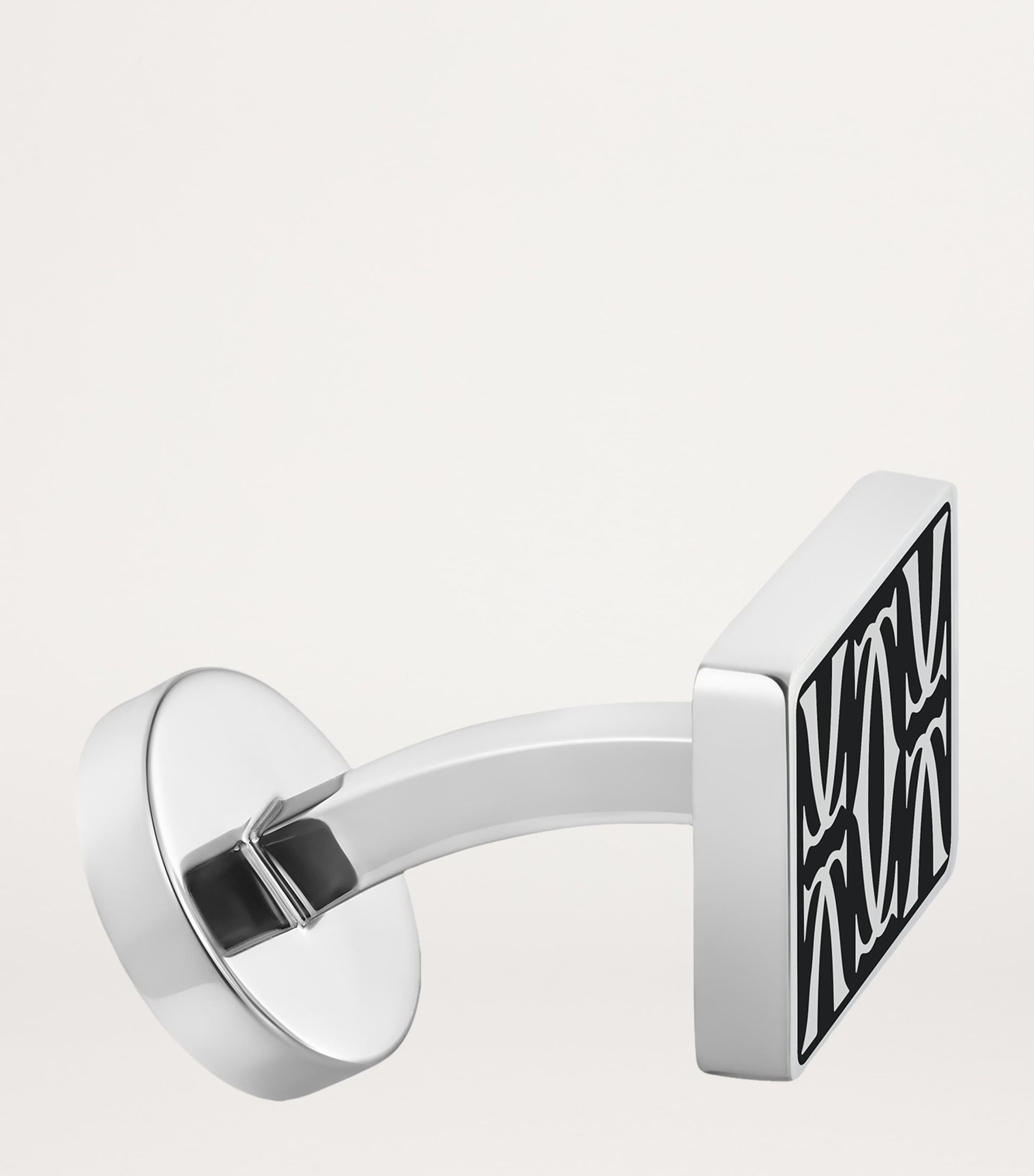 Cartier Sterling Silver and Black Lacquer Double C de Cartier Cufflinks