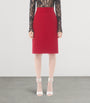 Valentino Red Wool-Blend Tweed Skirt