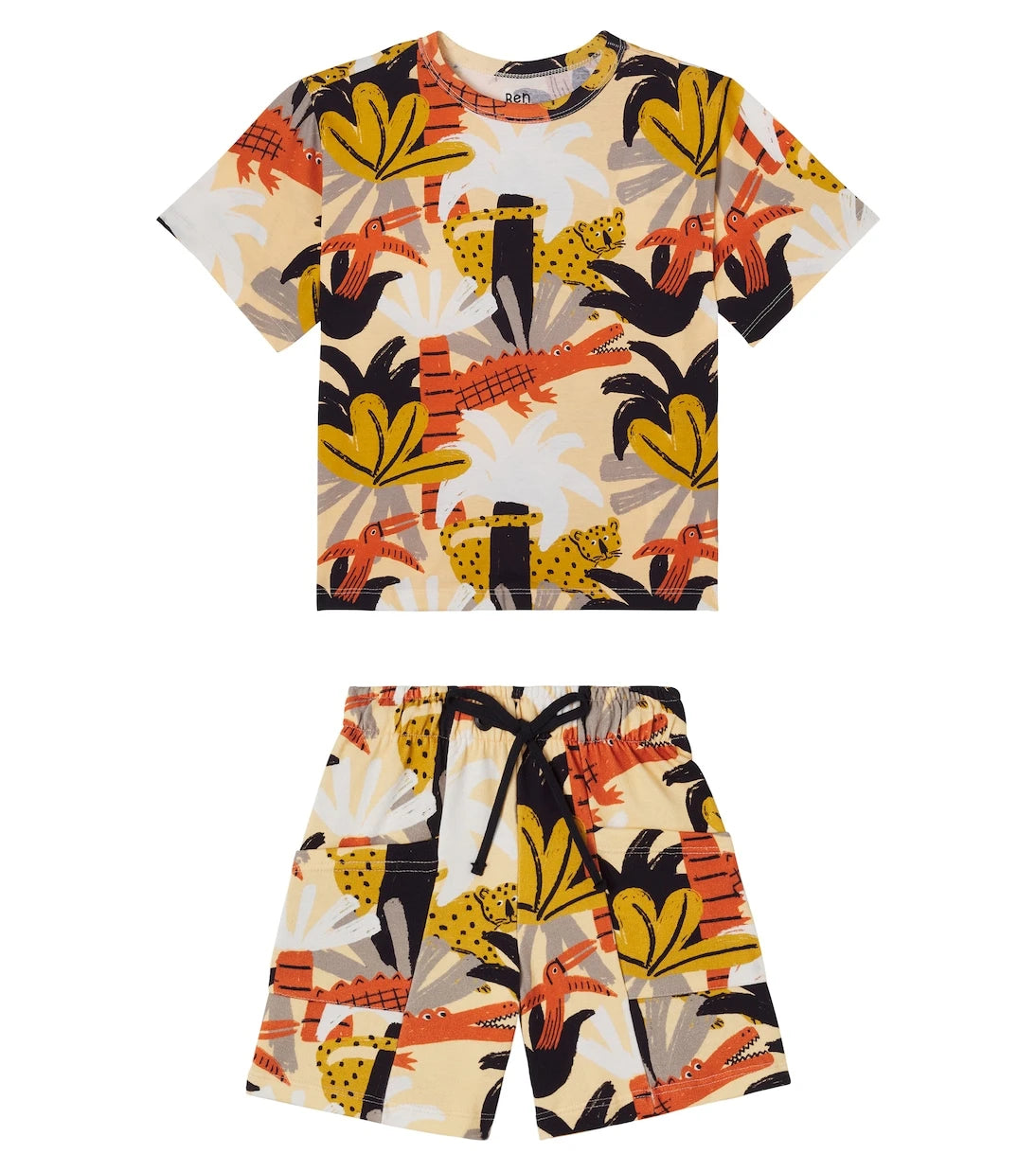 Fábula - طقم تيشيرت وشورت من القطن المطبوع