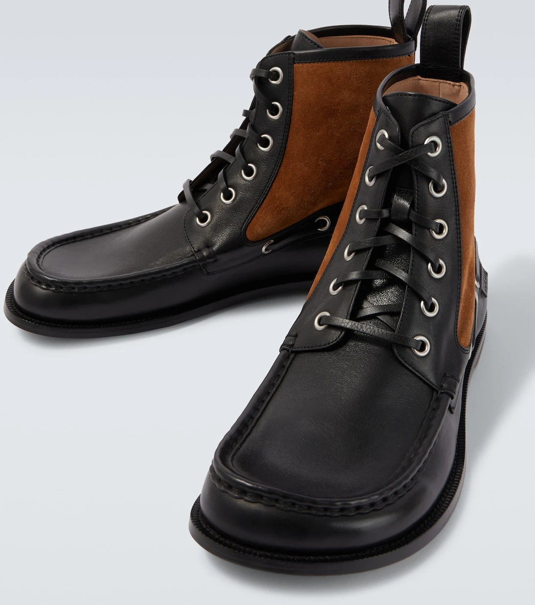 Loewe - Campo suede and leather lace-up boots