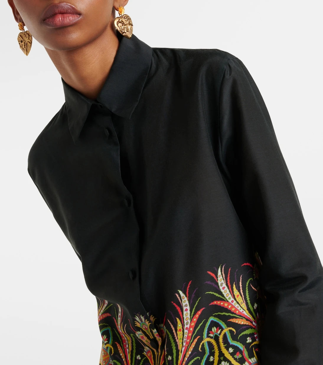 Etro - Printed cotton and silk shirt
