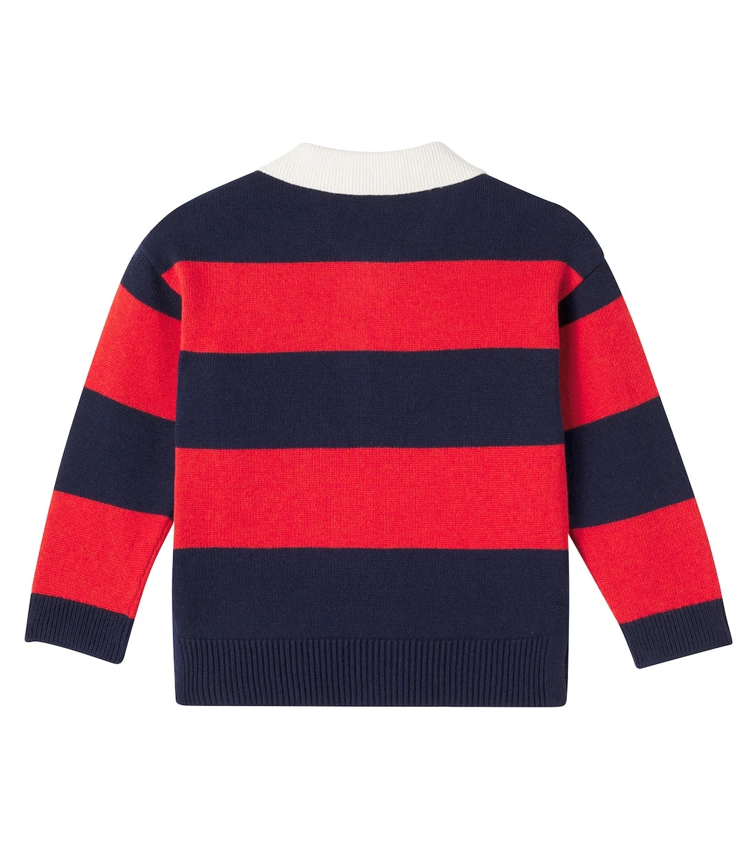 Mini Rodini - Striped cotton and wool polo sweater