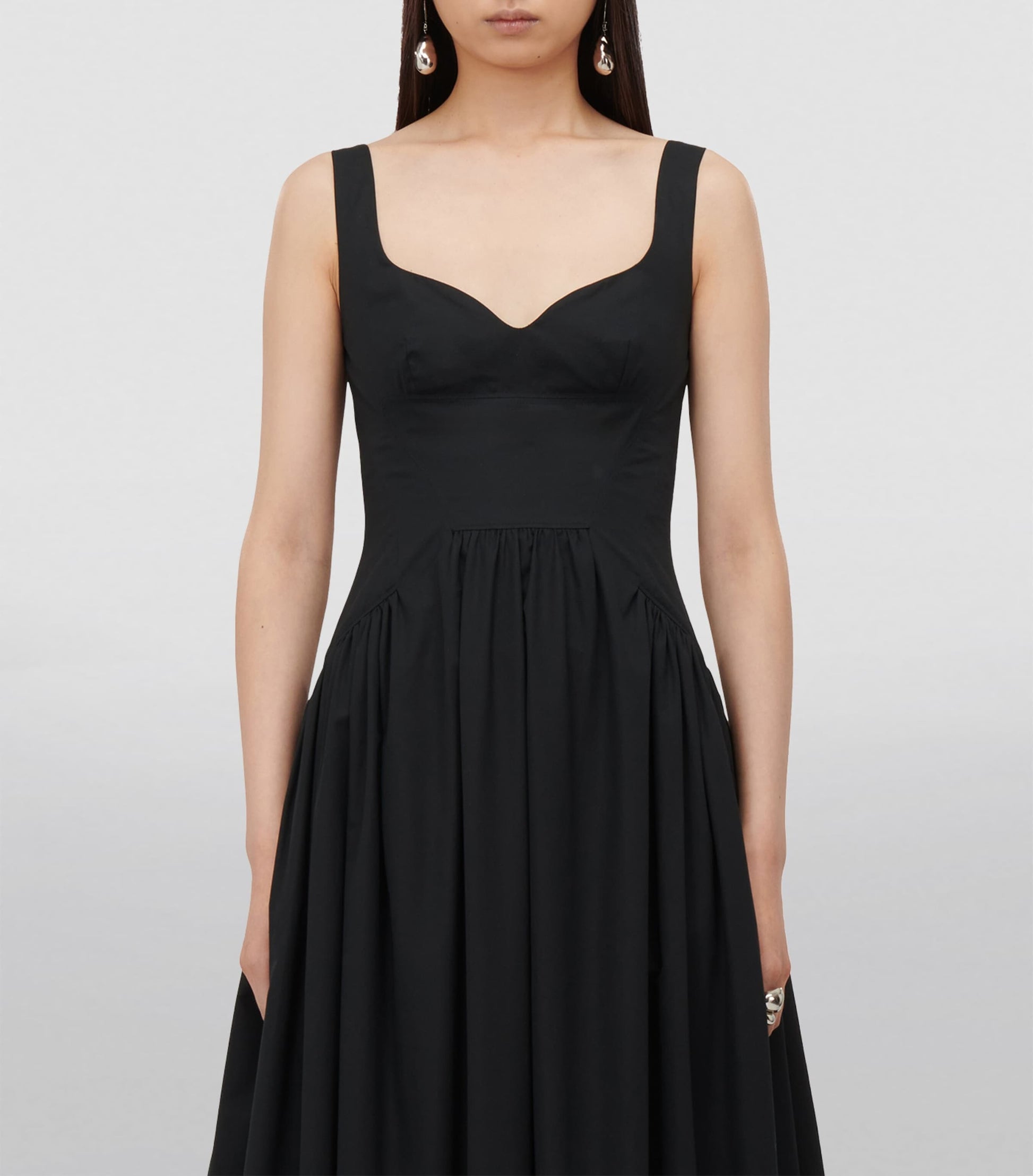 Black Bustier Midi Dress