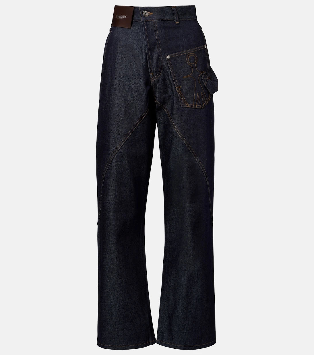 JW Anderson - Embroidered high-rise straight jeans