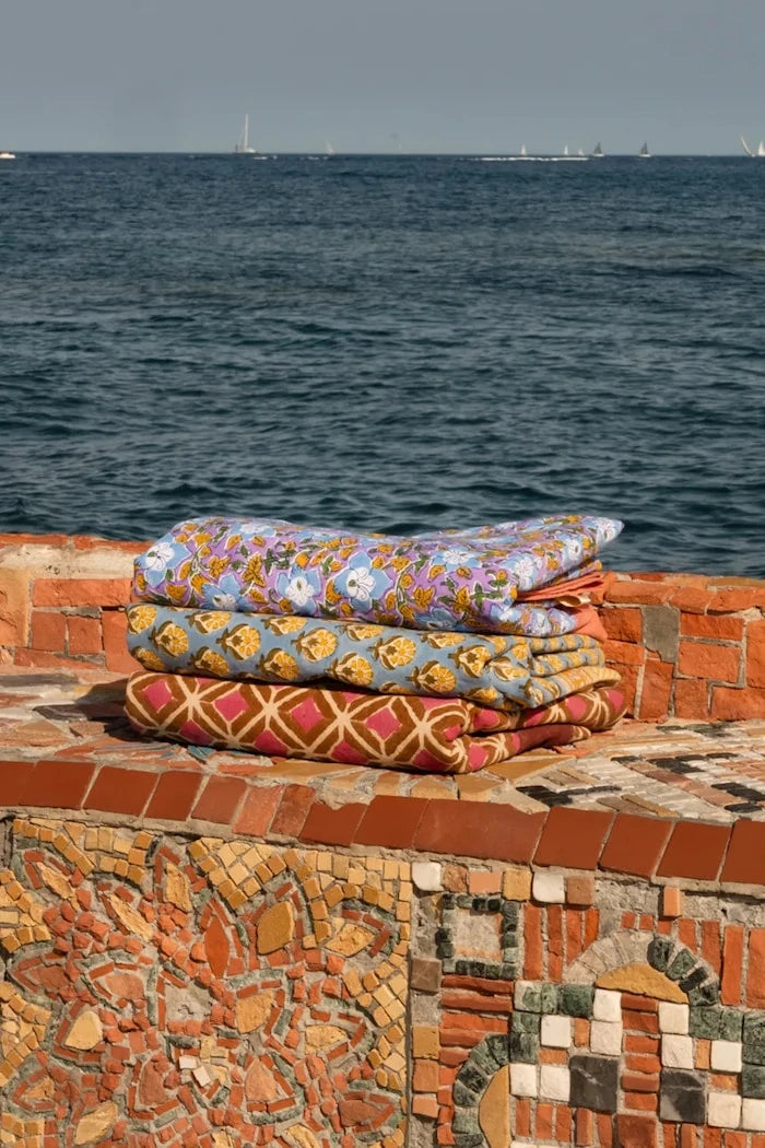 Doing Goods Mavi Emma Pamuklu Örtü 220 x 140 x 0,20 cm