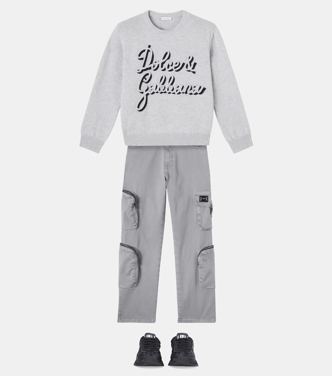 Dolce&Gabbana Kids - كنزة صوف بكر بالشعار