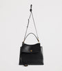 Black Leather Nano Top Handle Bag