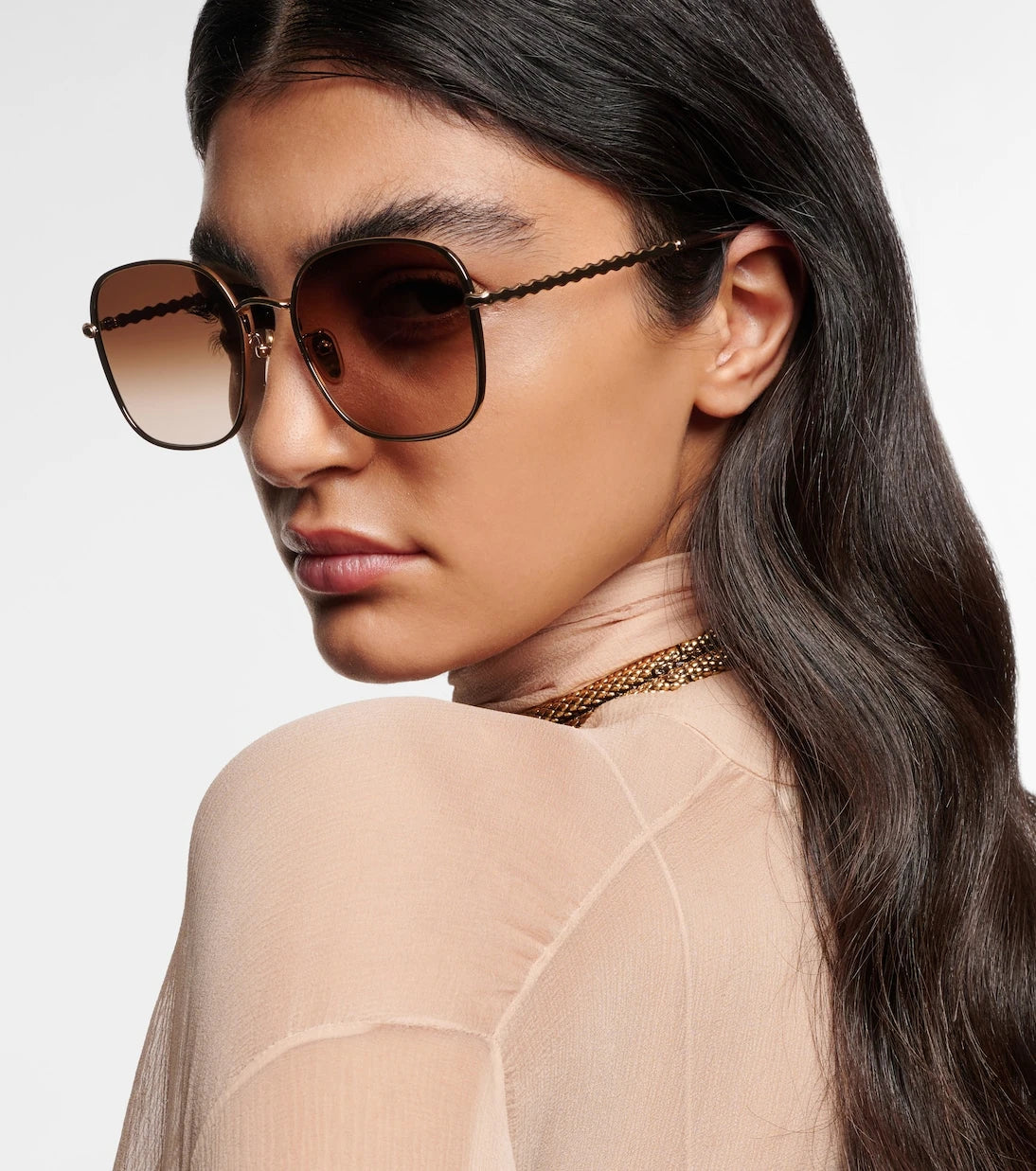 Chloé - Scalloped square sunglasses
