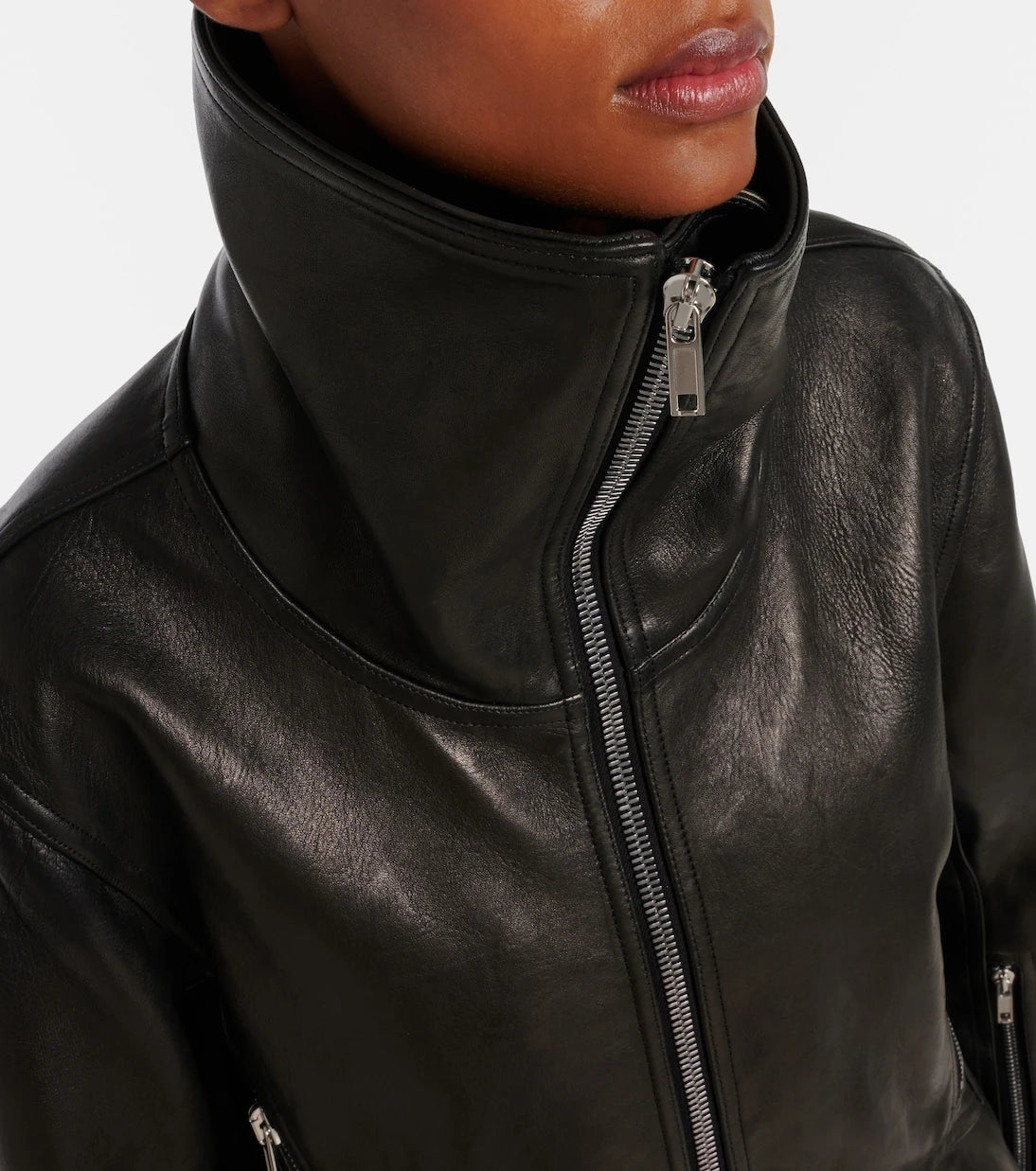 Rick Owens - Asymmetric leather jacket