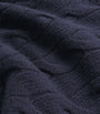 Ralph Lauren Purple Label Navy Cashmere Cable-Knit Sweater