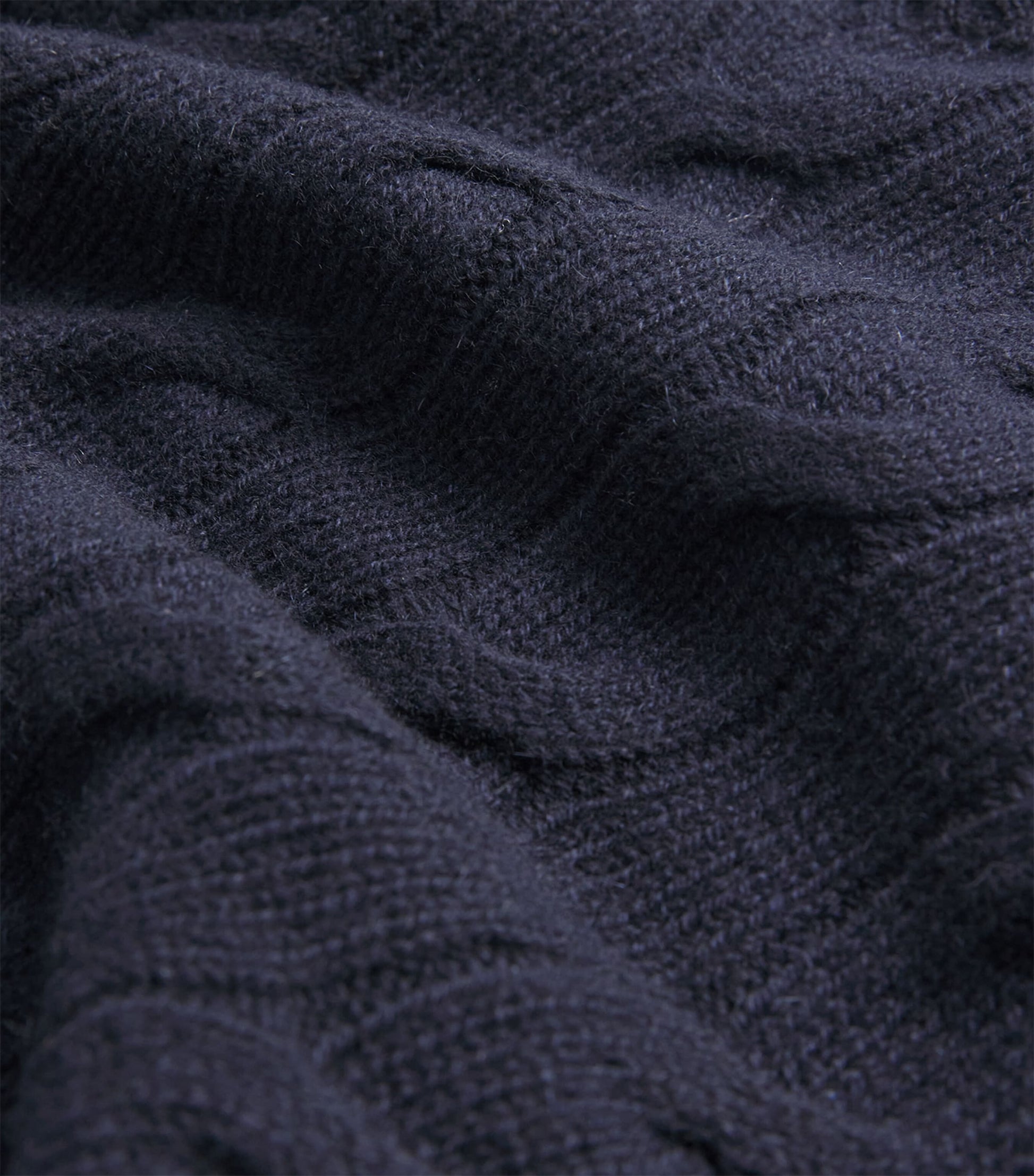 Ralph Lauren Purple Label Navy Cashmere Cable-Knit Sweater
