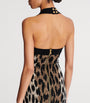 Balmain Brown Leopard Jacquard Midi Dress