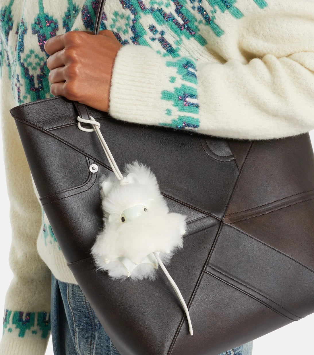 Loewe - Bunny shearling bag charm