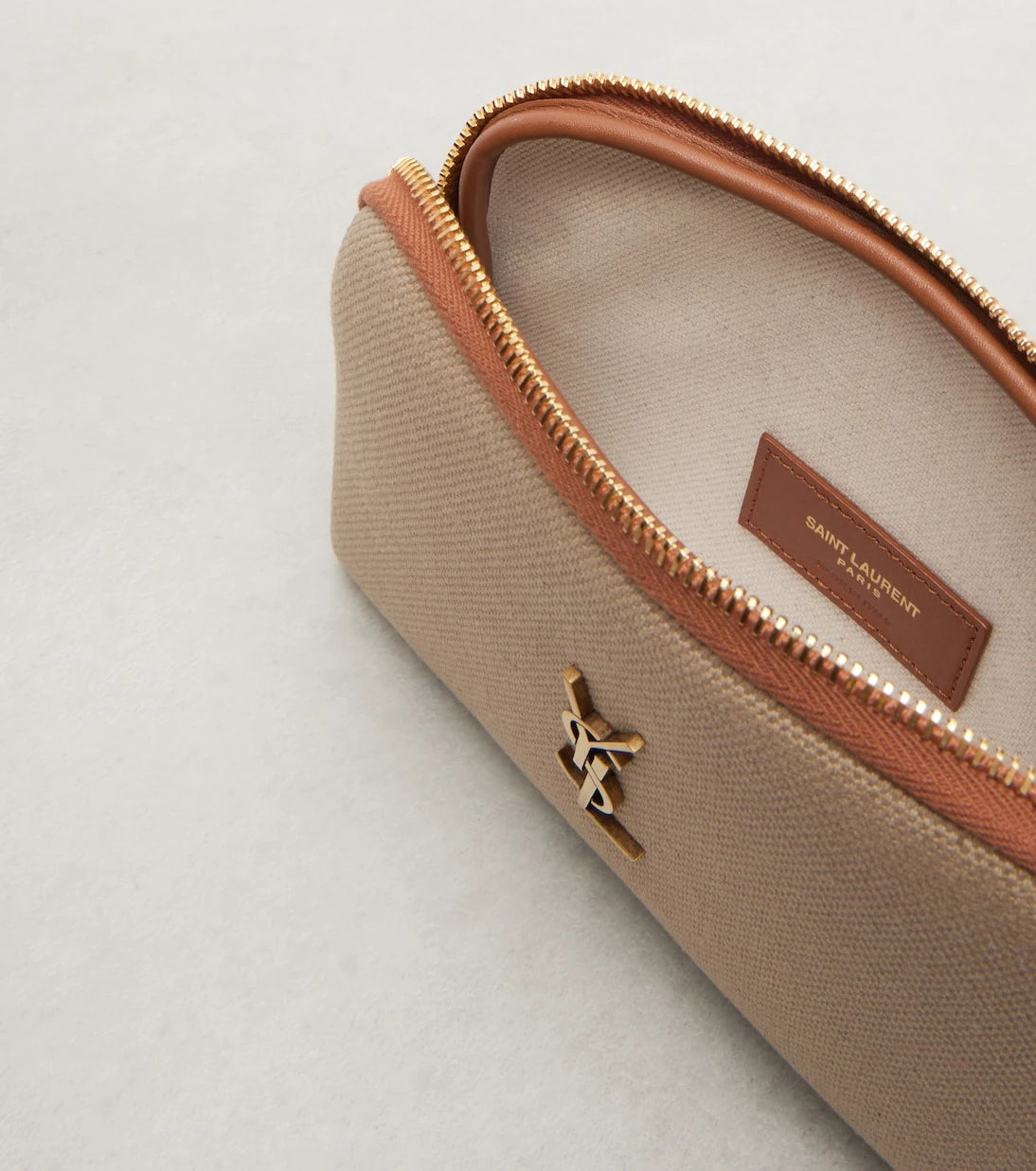 Saint Laurent - Gaby leather-trimmed canvas crossbody bag
