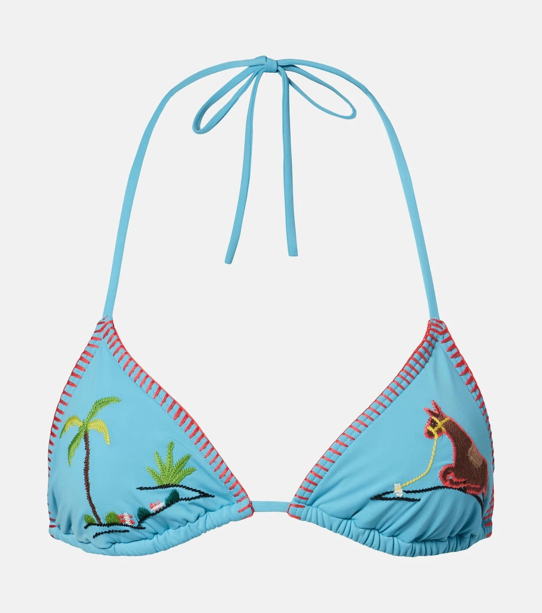 Staud - Lido embroidered bikini top