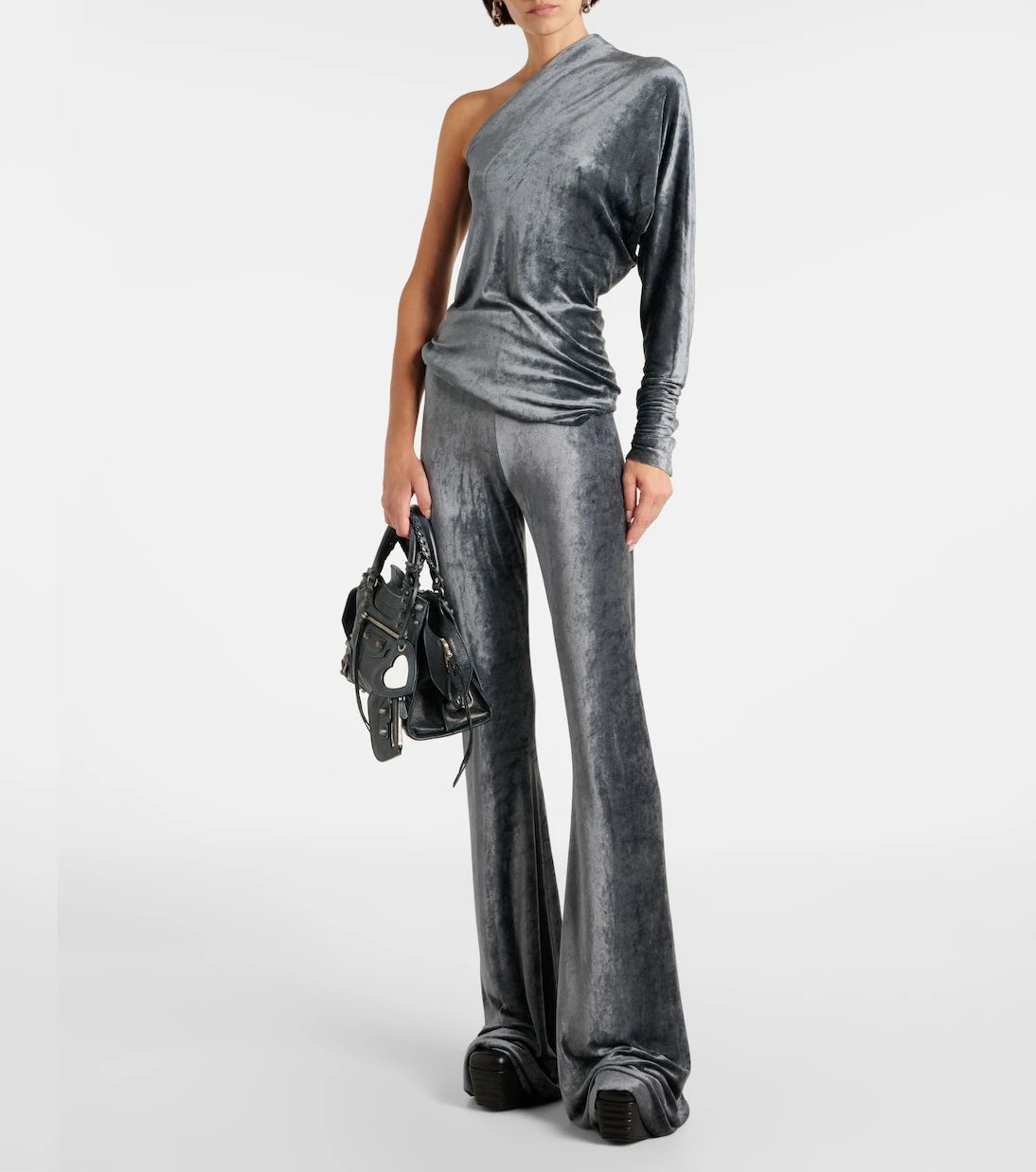Rick Owens - Dirt high-rise velvet flared pants