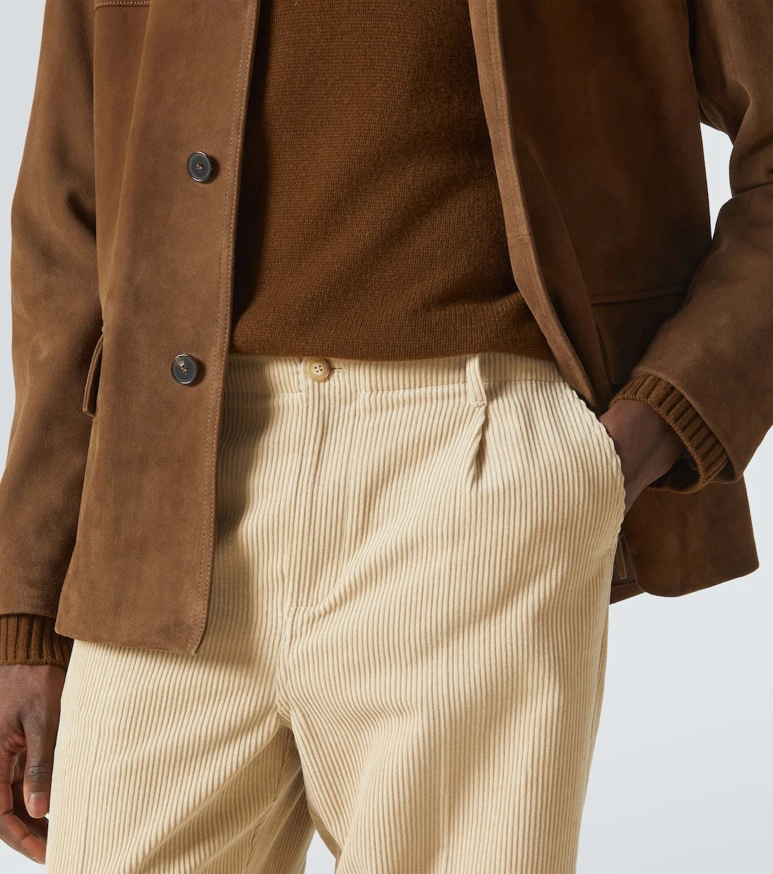 Frame - Pleated cotton straight pants