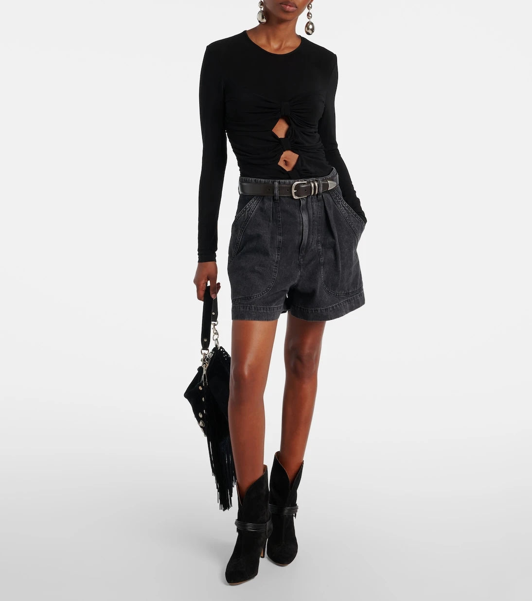 Isabel Marant - Gladice cutout gathered jersey top