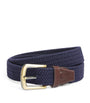 Leather-Trimmed Woven Belt