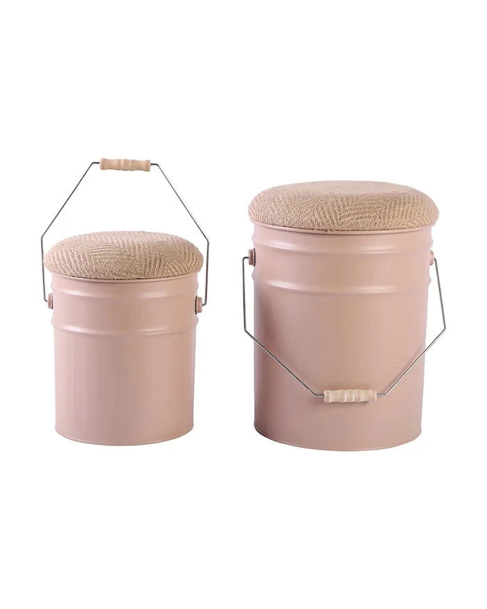 Depolama alanlı tabure Leitmotiv Buckets 39 x 31 cm (2 adet)