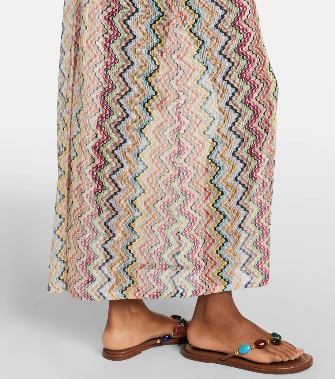 Missoni - فستان ماكسي لاميه بتصميم متعرج