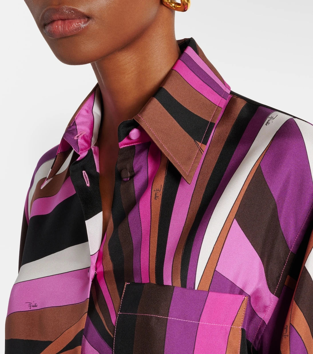 Pucci - Iride silk twill shirt