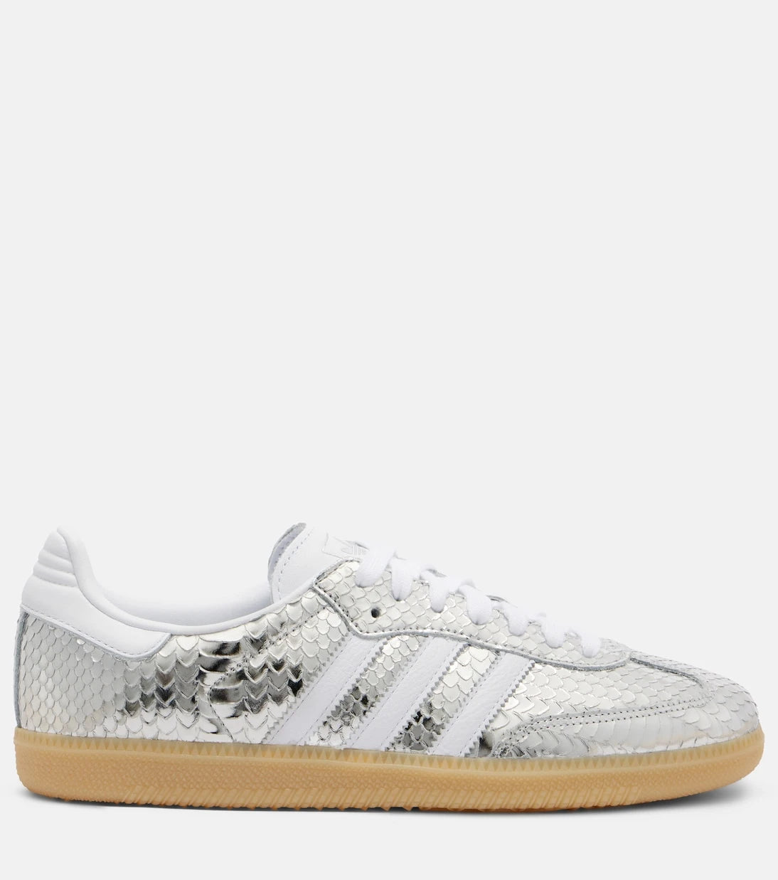 Adidas - Samba OG snake-effect metallic leather sneakers