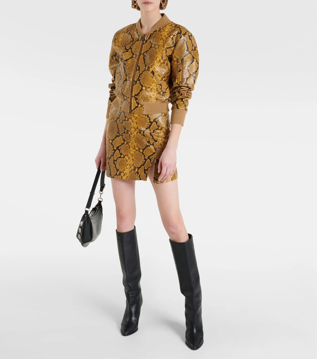Isabel Marant - Blair snake-effect leather miniskirt