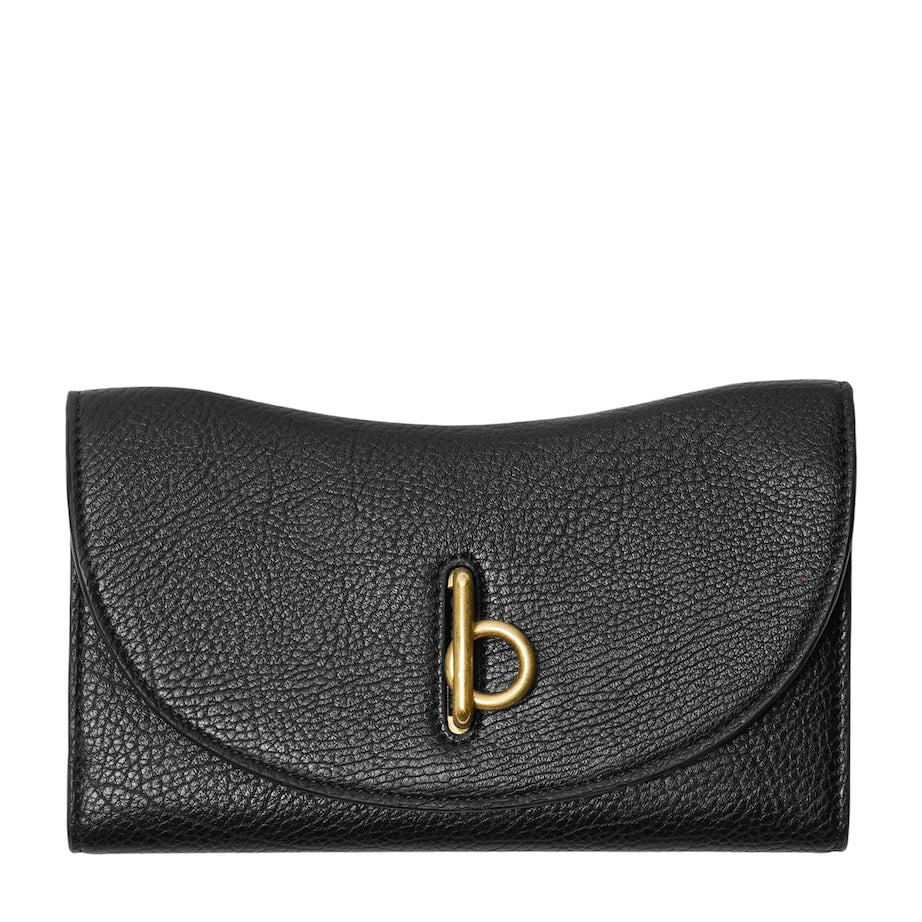 Burberry Black Calf Leather Rocking Horse Continental Wallet