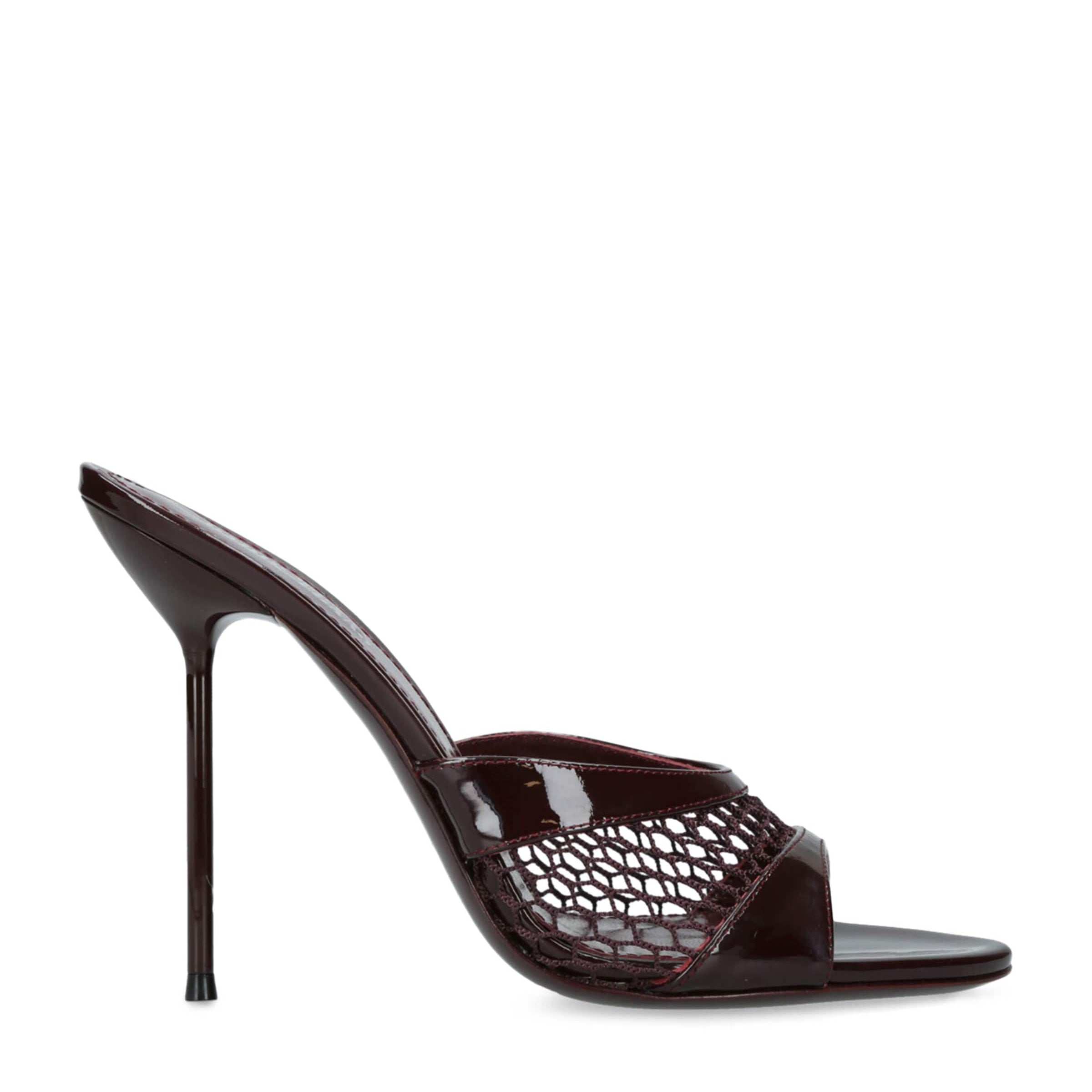 Paris Texas Burgundy Leather Mesh Lidia Mules 105