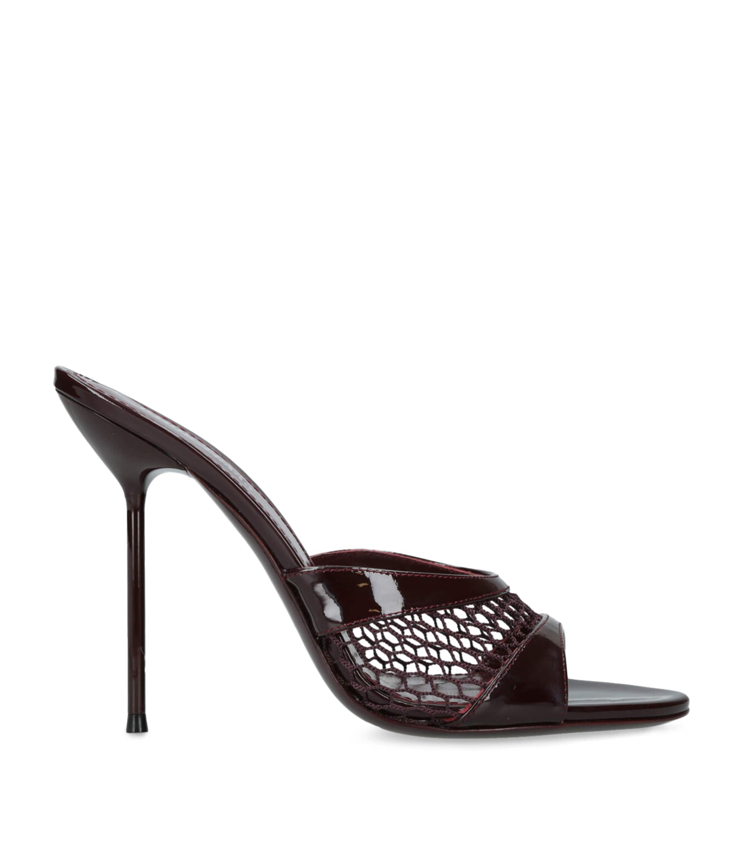 Paris Texas Burgundy Leather Mesh Lidia Mules 105