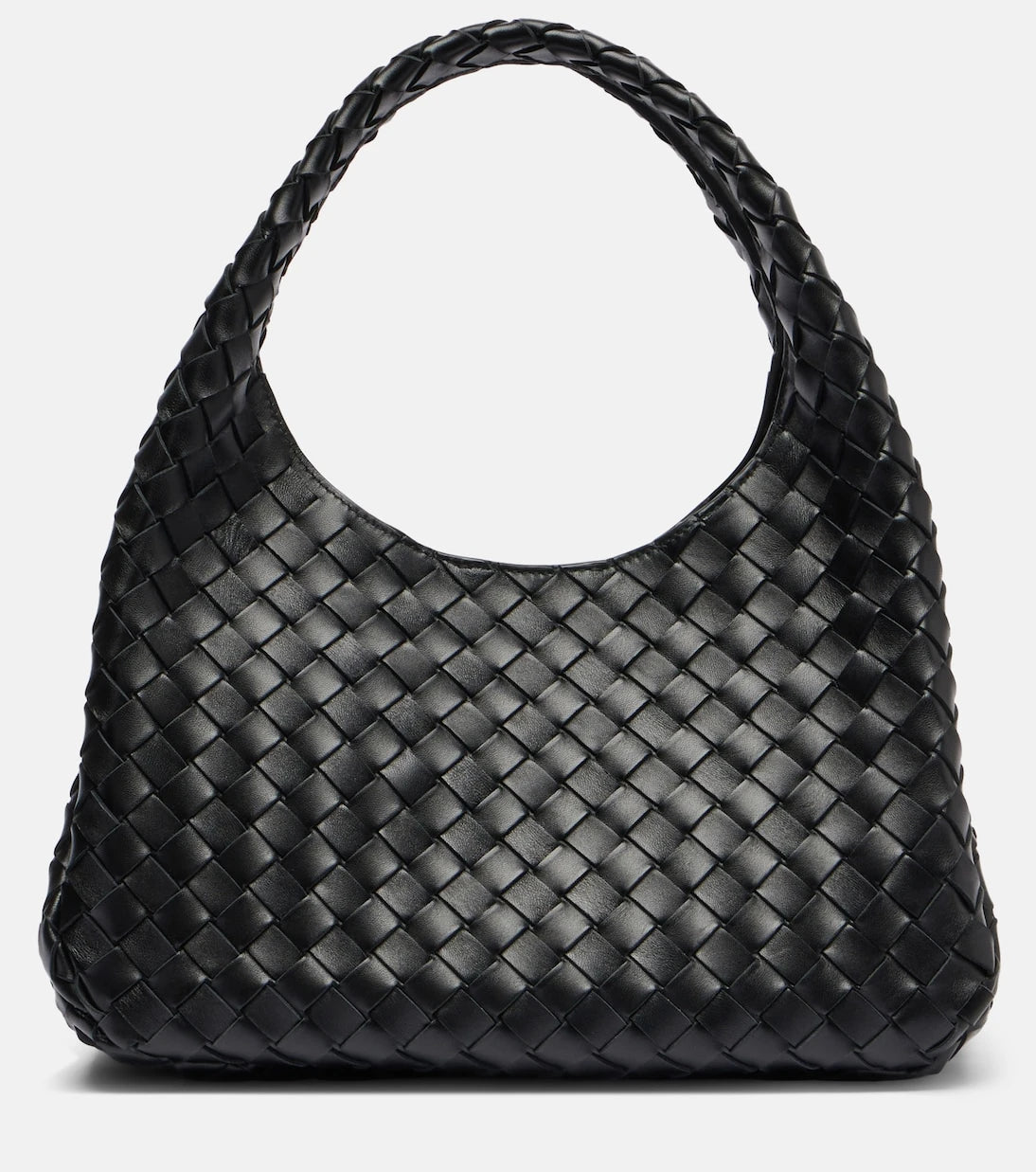 Bottega Veneta - حقيبة كتف كامبانا متوسطة من الجلد