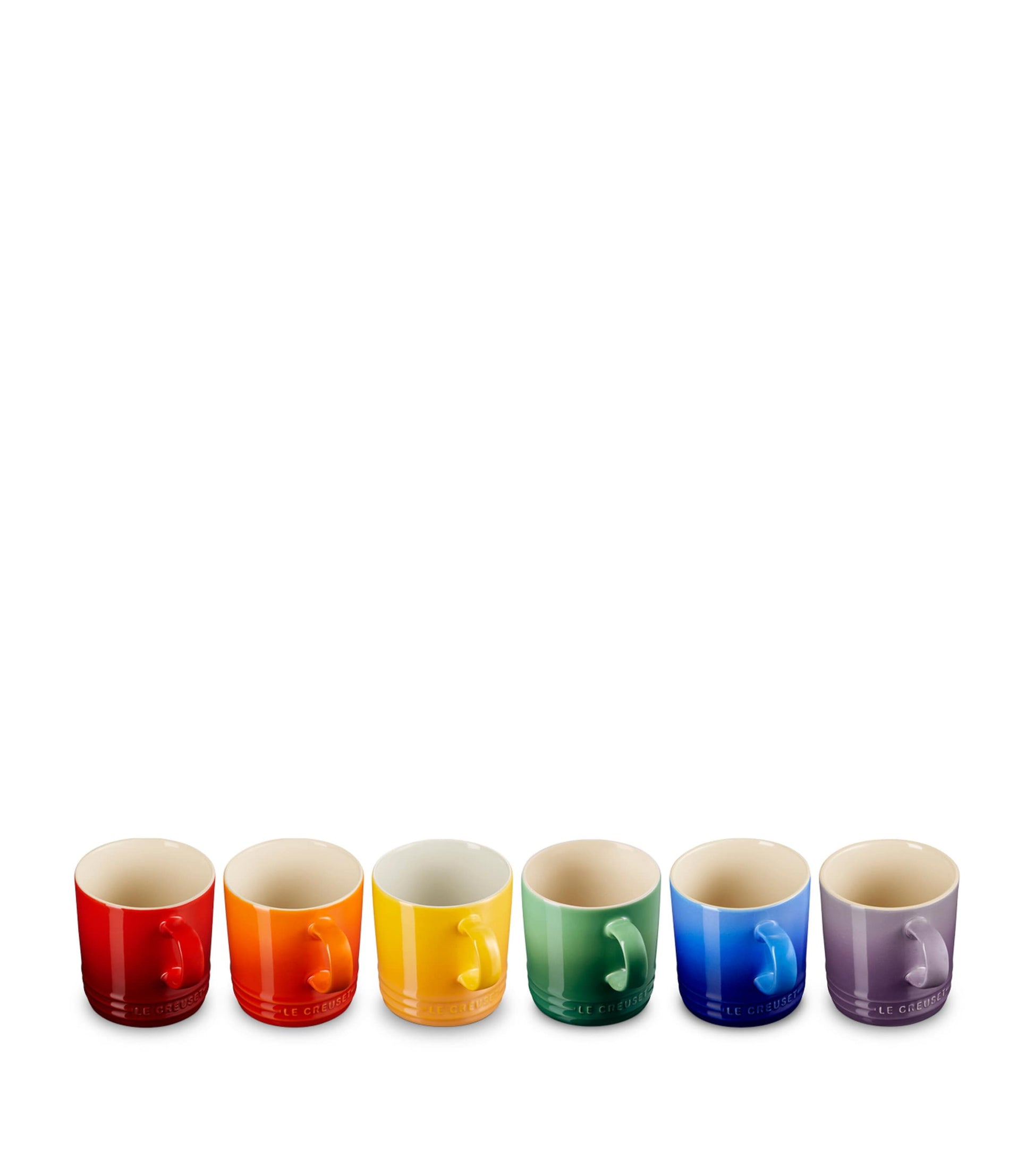 Stoneware Rainbow Mugs (Set of 6)