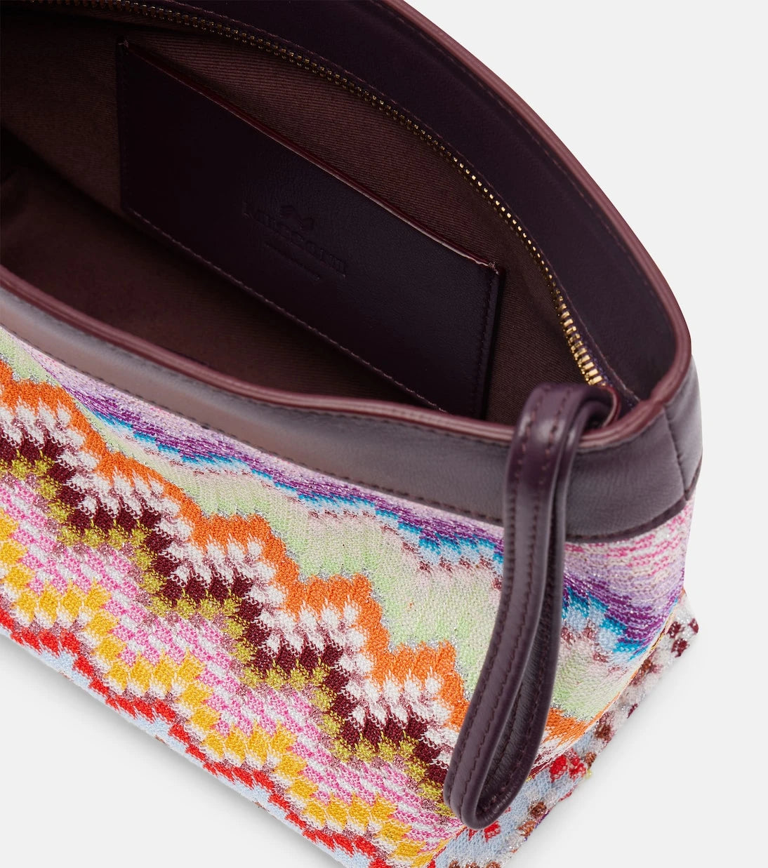 Missoni - Zigzag Large leather-trimmed lamé clutch