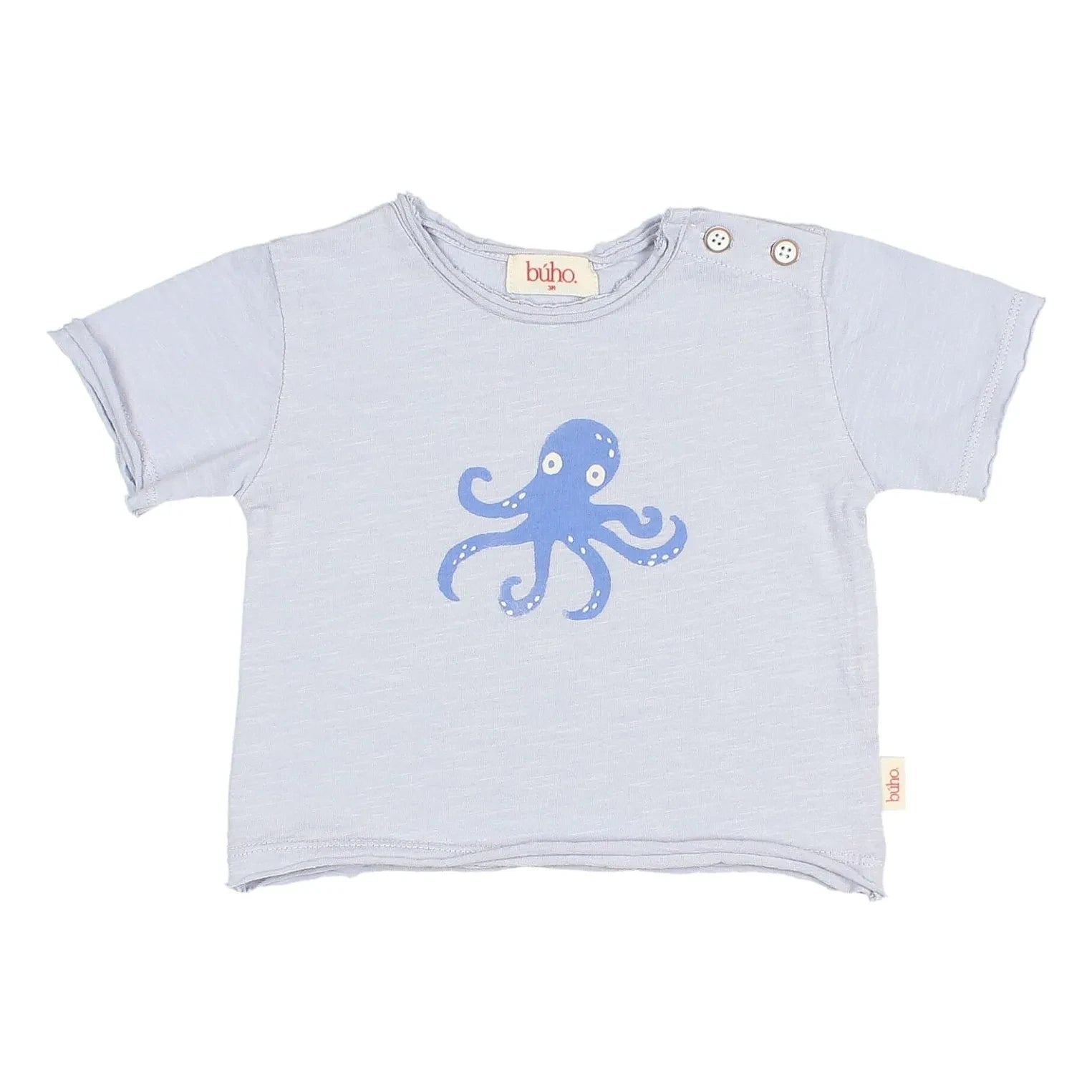 Búho - Organic cotton octopus T-shirt | Pale blue