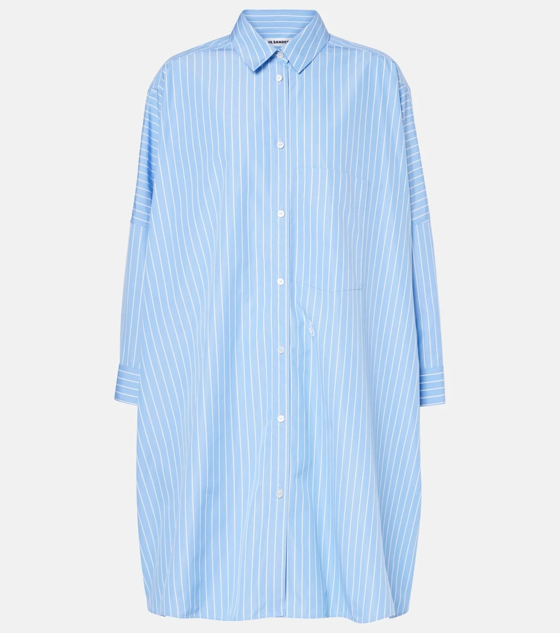 Jil Sander - قميص بوبلين قطني مخطط