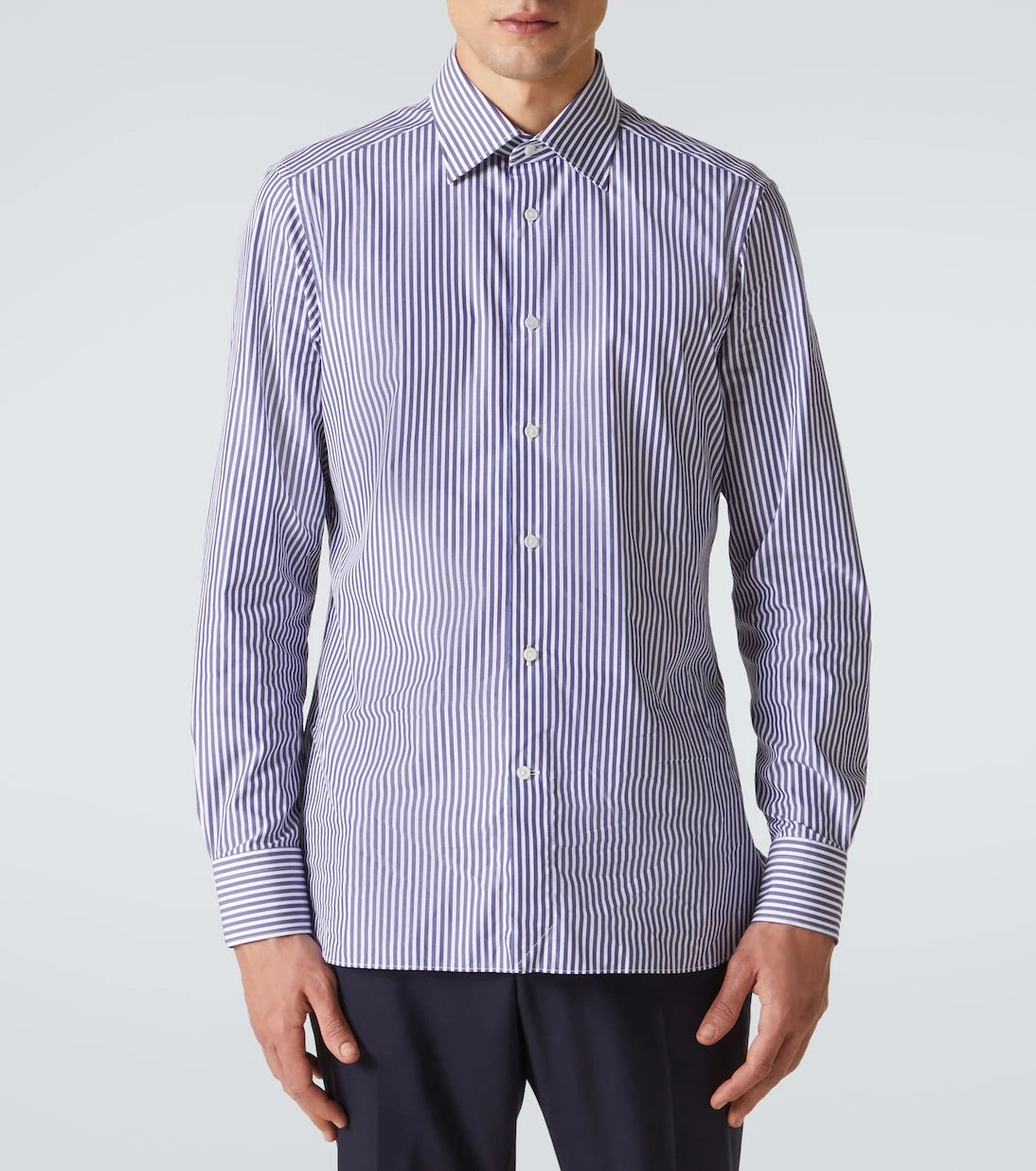 Zegna - قميص قطني مخطط