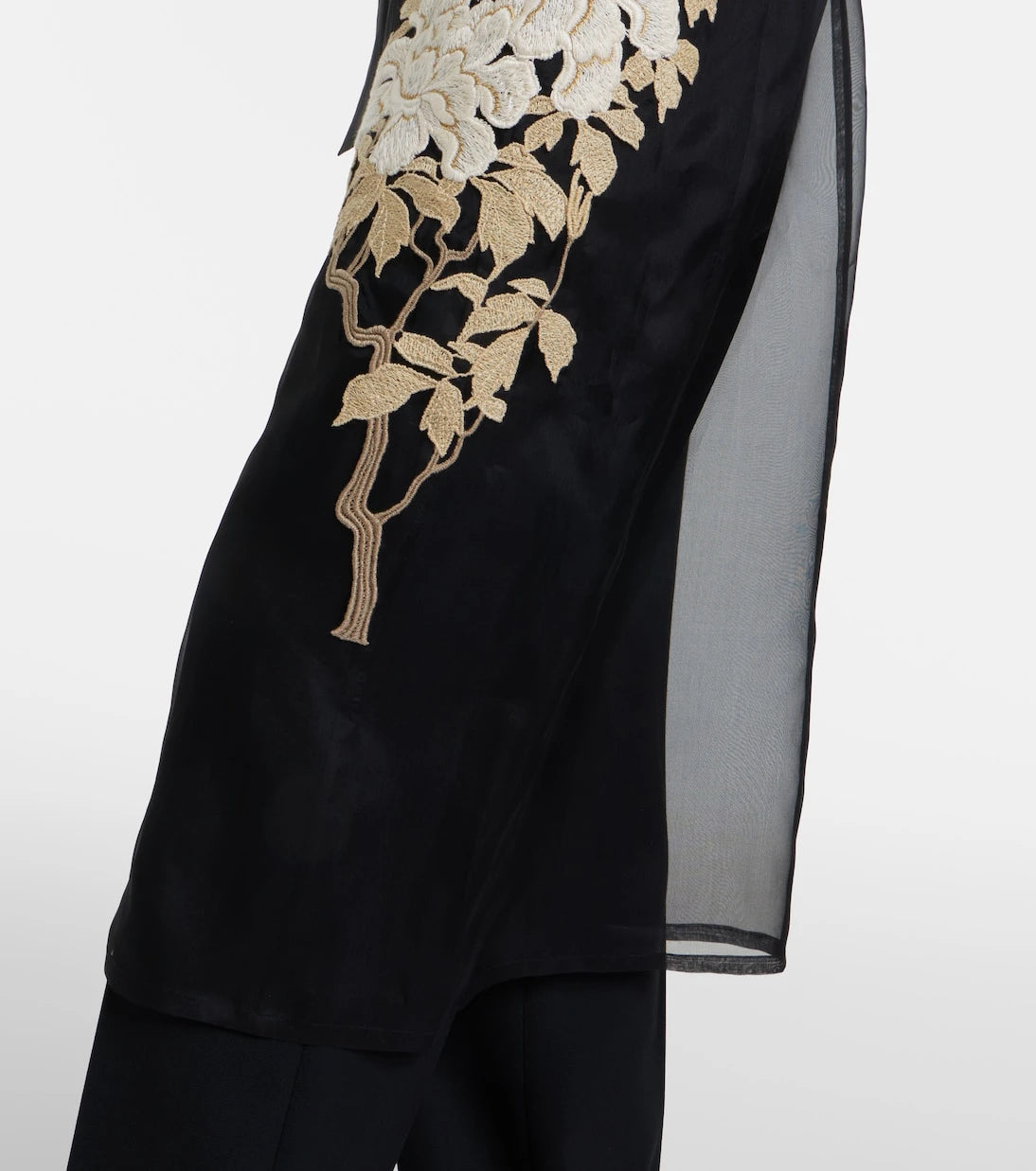 Max Mara - Elegante Vodka embroidered silk robe