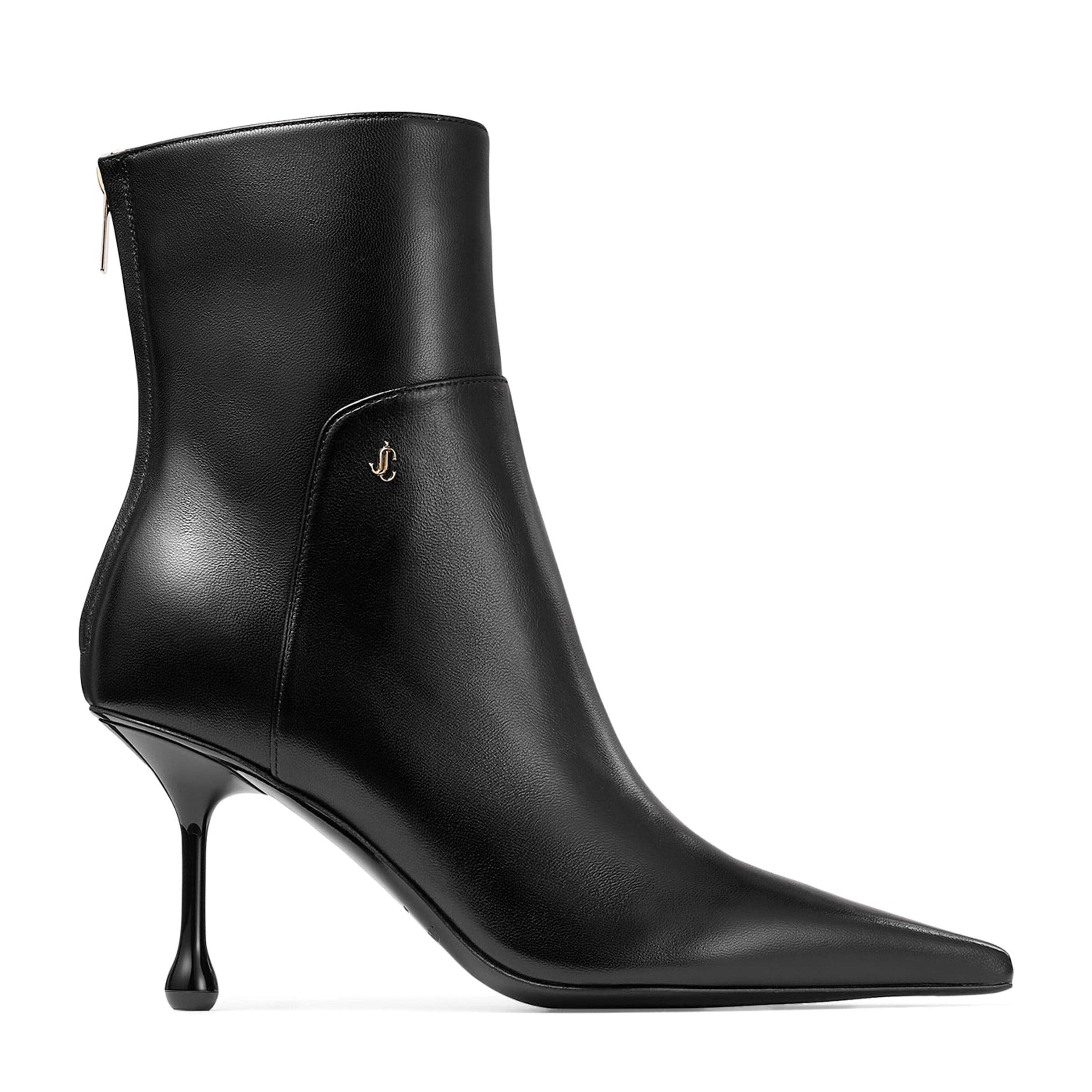 Jimmy Choo Black Cycas 80 Lambskin Ankle Boots