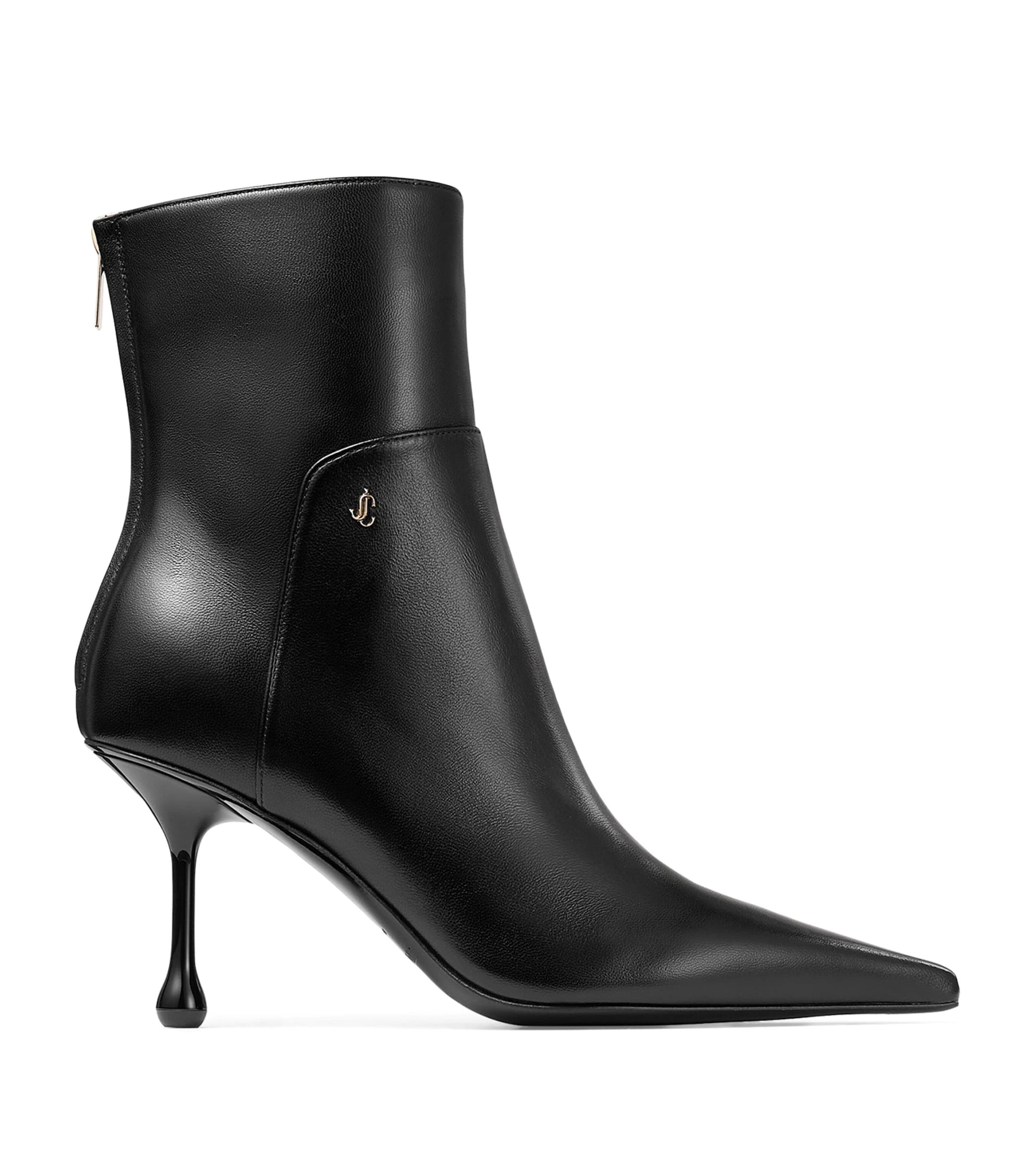 Jimmy Choo Black Cycas 80 Lambskin Ankle Boots